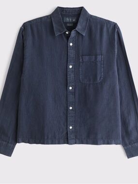 Abercrombie & Fitch cropped linen shirt